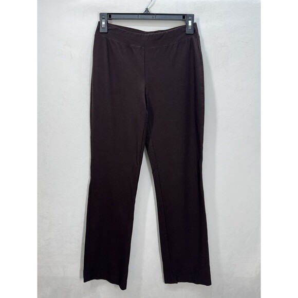 Eileen Fisher Stretch Crepe Pants Womens XXS Brown Pull On Ankle Straight - Picture 1 of 9